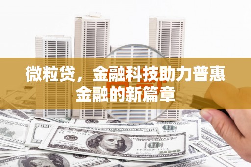 九原微粒贷，金融科技助力普惠金融的新篇章