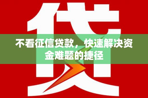 九原不看征信贷款，快速解决资金难题的捷径