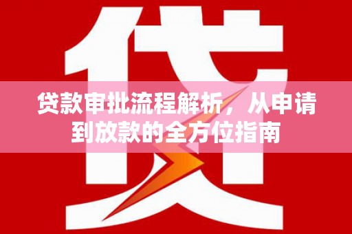 九原贷款审批流程解析，从申请到放款的全方位指南