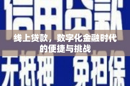 九原线上贷款，数字化金融时代的便捷与挑战