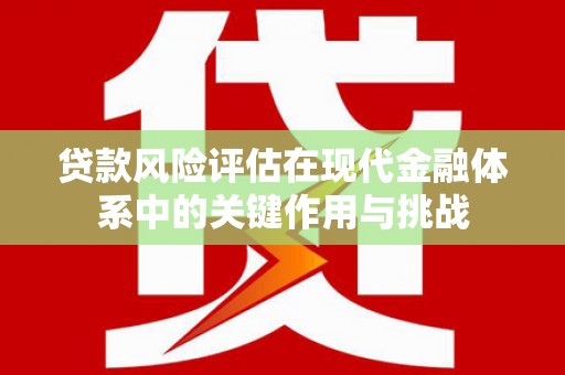 九原贷款风险评估在现代金融体系中的关键作用与挑战