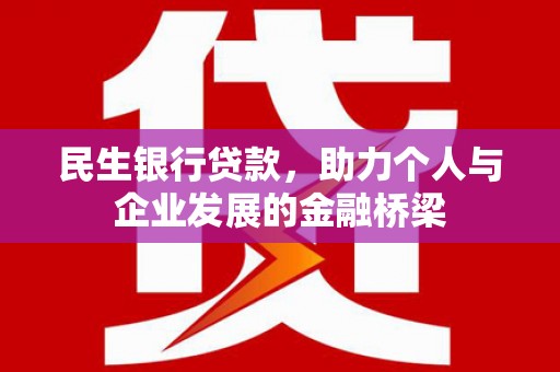 九原民生银行贷款，助力个人与企业发展的金融桥梁