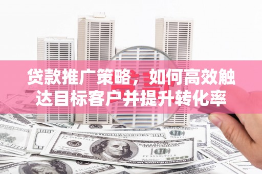 九原贷款推广策略，如何高效触达目标客户并提升转化率
