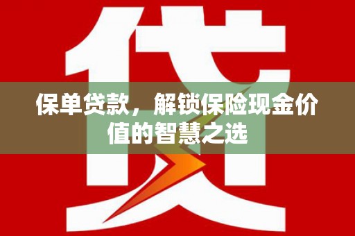九原保单贷款，解锁保险现金价值的智慧之选