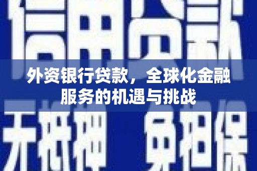 九原外资银行贷款，全球化金融服务的机遇与挑战