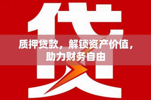 九原质押贷款，解锁资产价值，助力财务自由