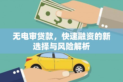九原无电审贷款，快速融资的新选择与风险解析