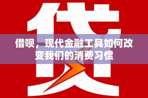 九原借呗，现代金融工具如何改变我们的消费习惯