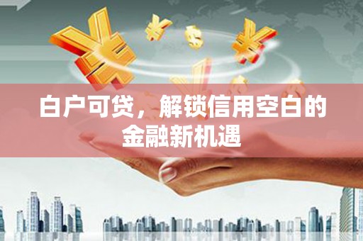 九原白户可贷，解锁信用空白的金融新机遇