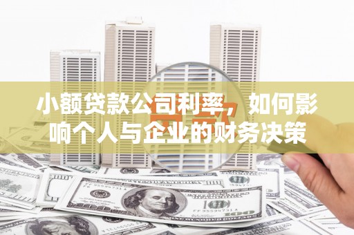 九原小额贷款公司利率，如何影响个人与企业的财务决策