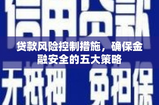 九原贷款风险控制措施，确保金融安全的五大策略