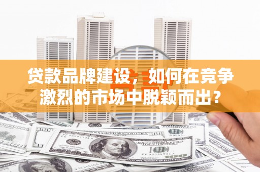 九原贷款品牌建设，如何在竞争激烈的市场中脱颖而出？