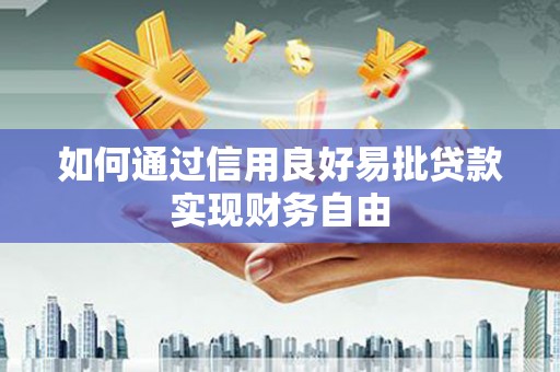 九原如何通过信用良好易批贷款实现财务自由