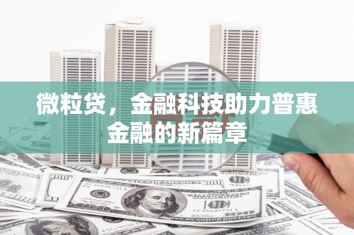 九原微粒贷，金融科技助力普惠金融的新篇章