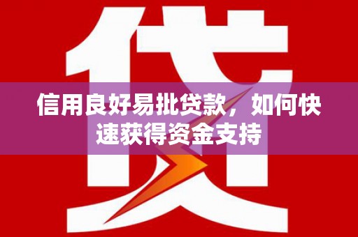 九原信用良好易批贷款，如何快速获得资金支持
