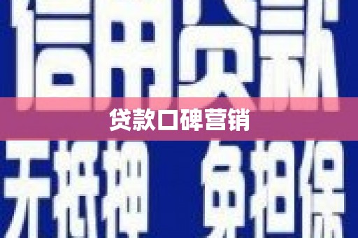 九原贷款口碑营销
