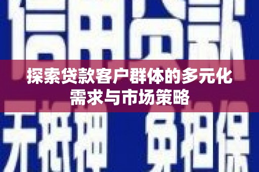 九原探索贷款客户群体的多元化需求与市场策略