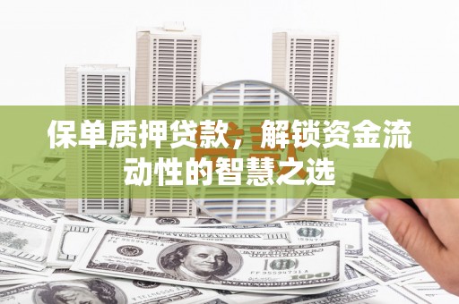 九原保单质押贷款，解锁资金流动性的智慧之选